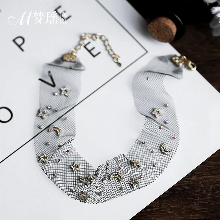 Pretty Dainty Layered Gold Choker Handmade Tiny Beads Pearl Necklaces for girl Choker With a Collar (17)