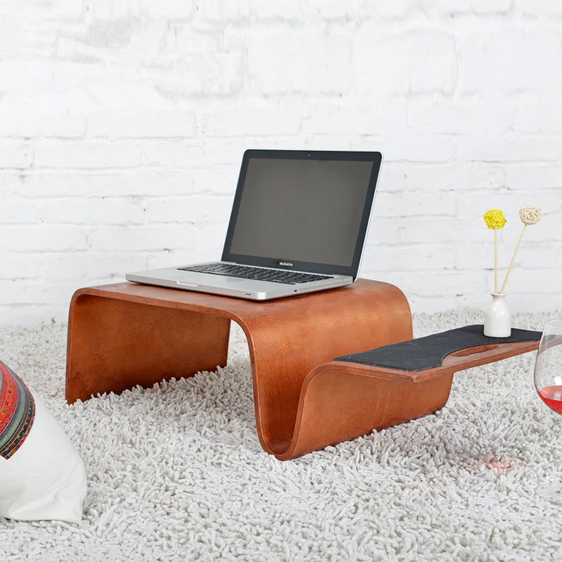 Mutifunctional Modern Bentwood Breakfast Magazine Table 3 Color Living Room Furniture Coffee Side End Table For Laptop, Computer