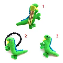 Женская милая 3D мультяшная зеленая Фигурка динозавра Декор заколки для волос в виде броши ткань текстильная лента конский хвост держатель творческая плюшевая игрушка головной убор