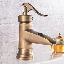 Bathroom Basin Faucet Waterfall Spout Single Lever Sink Mixer Tap Single Hole Vanity Sink Mixer Tap Hot and Cold Water Tap KD073 high quality round 3 hole wall sink basin mixer tap wels bathroom spout faucet with double lever