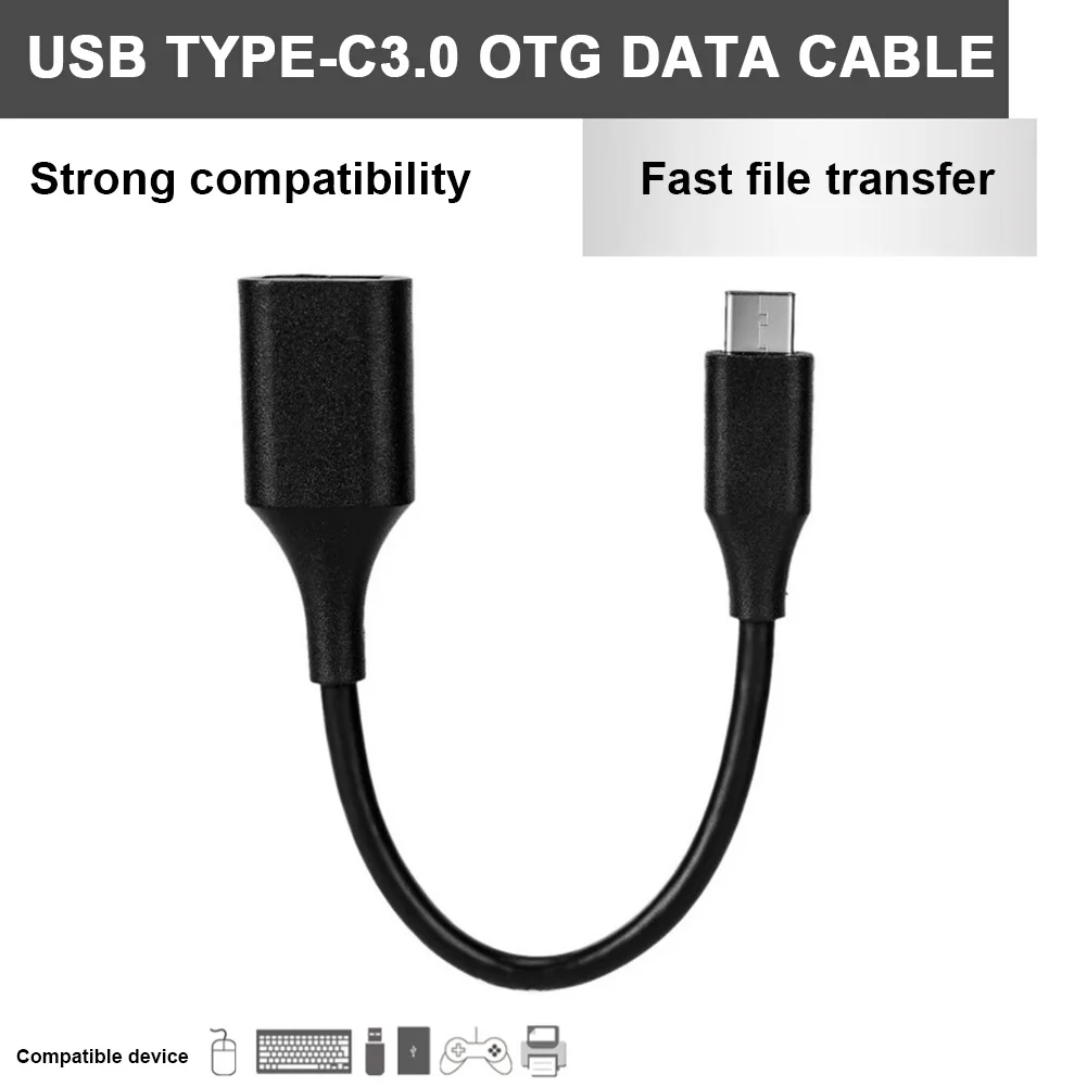 Кабель type-C OTG адаптер type-C штекер USB 3,0 A Женский OTG переходник Кабель для передачи данных 15 см HSJ-19