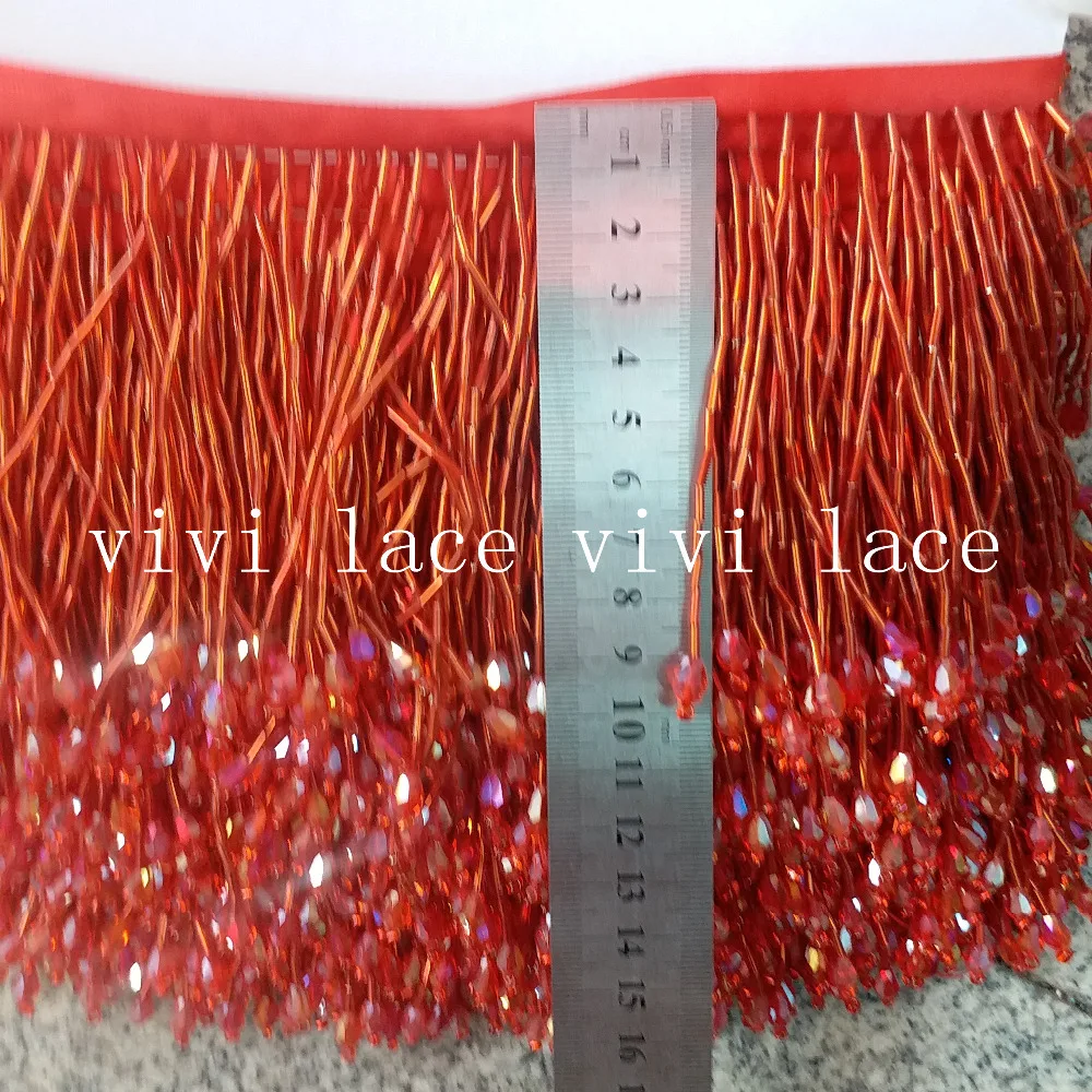 YY005#10 метров один мешок красные бусы ленты с бахромой 9/10 см ширина для украшения распиловки платье/Мода дизайнер/торжественное платье