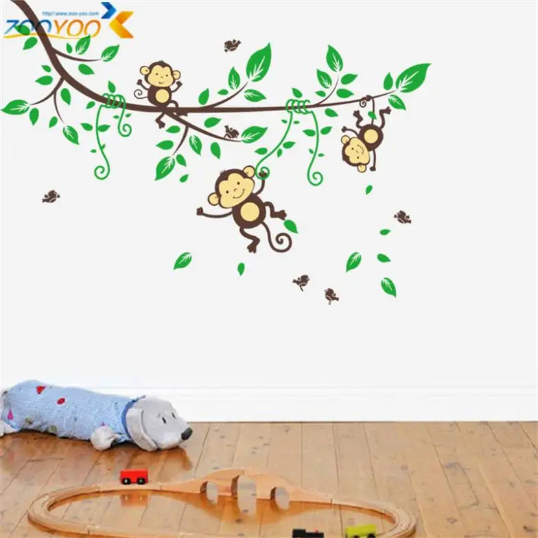 Hot Ing Monkey Wall Stickers For Kids Room Home Decorations Hot Ing Monkey Wall Stickers For Kids Room Home Decorations Zooyoo1205 Animal Art Diy Nursery Cartoon Decals In From