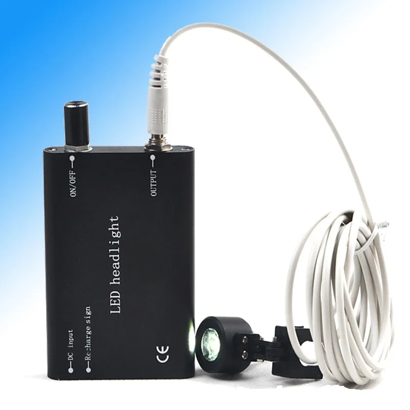 

On sale portable Brand New Black color LED headlight lamp for Dentist Dental binocular loupe