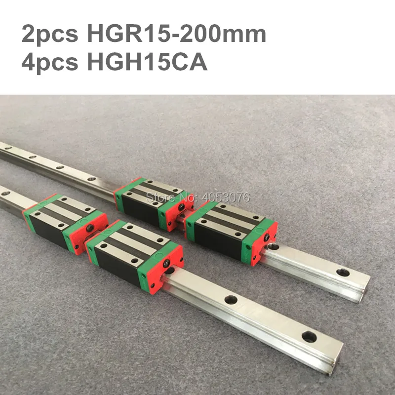

2 pcs linear guide HGR15 200mm Linear rail and 4 pcs HGH15CA linear bearing blocks for CNC parts