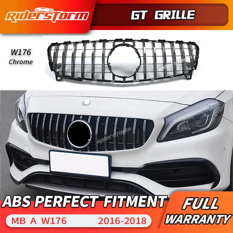 Для класс W176 GT Передняя решетка для benz A160 A180 A200 A260 A45 2016 + без Эмблема решетки