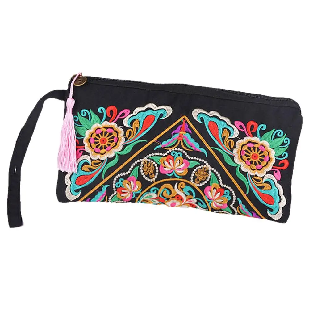 Женский кошелек с вышивкой кошелек клатч сумка для мобильного телефона сумка для монет-бабочка цветок - Цвет: A3