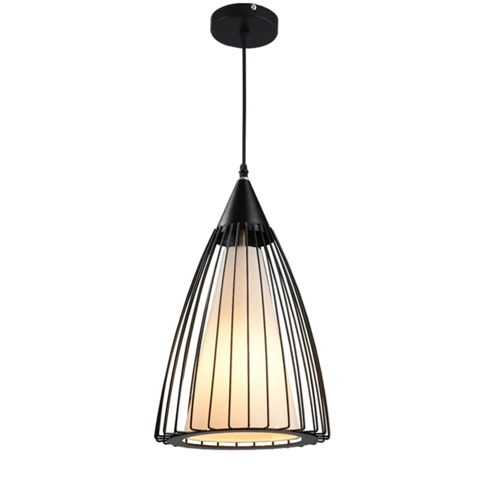 Modern Iron Pendant Lights Lampe Led Loft E27 Birdcage Industrial Pendant Lamp Metal Black For
