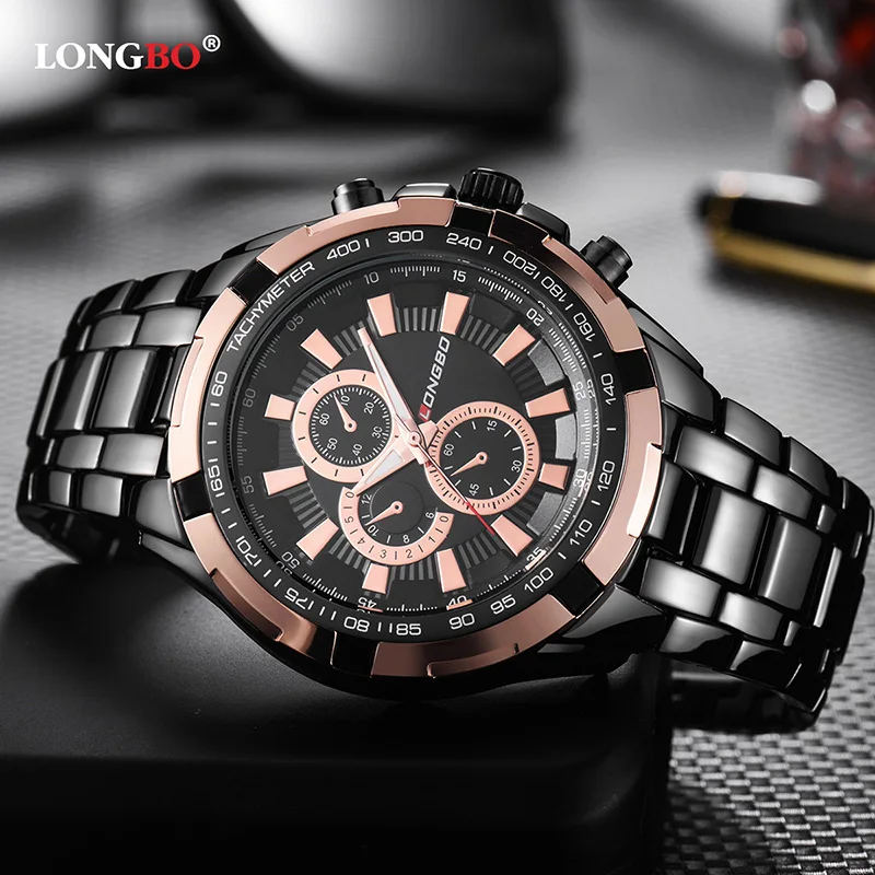 

LONGBO Men Quartz Watches Fashion Stainless Steel Band Man Sports Watch Business Male Wristwatches Reloj Masculino Hombre 80385