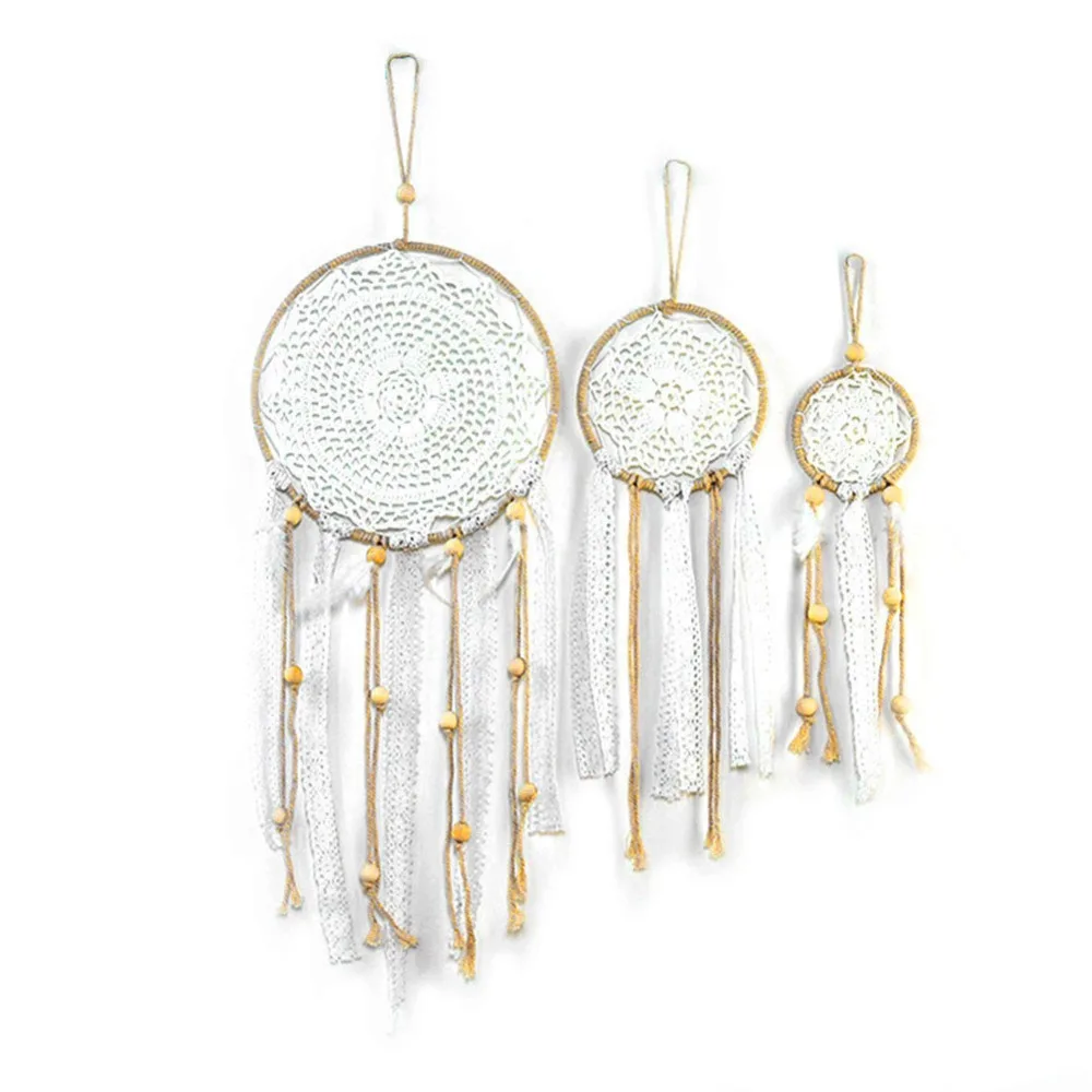 3 unids/set atrapasueños hechos a mano estilo indio tejido pared colgante decoración blanco atrapasueños boda fiesta colgante Decoración 3 unids/set atrapasueños hechos a mano estilo indio tejido pared colgante decoración blanco atrapasueños boda fiesta colgante Decoración