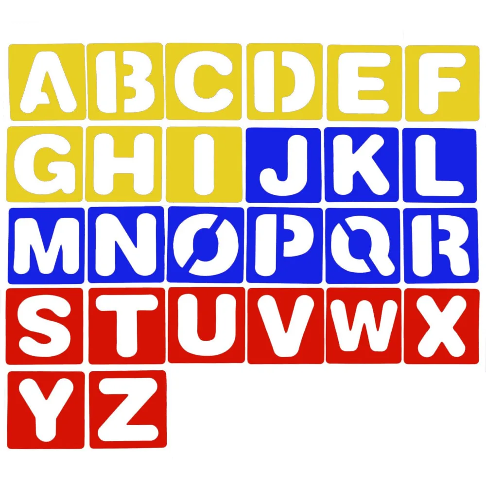 XRHYY 26Pcs Alphabet Stencils Set Plastic Letter Stencils For