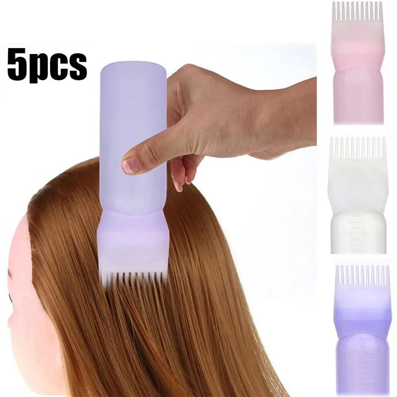5PCS Pro Hair Colouring Comb Empty Hair Dye Bottle Applicator Brush