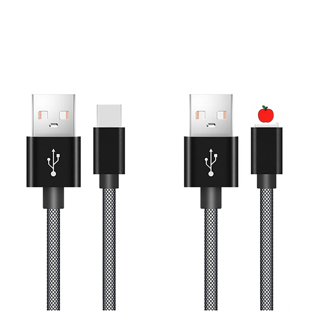 Powstro 20 см USB кабель для зарядки мобильного телефона type C кабель для Android usb зарядный кабель короткий кабель для Iphone - Цвет: black lightning