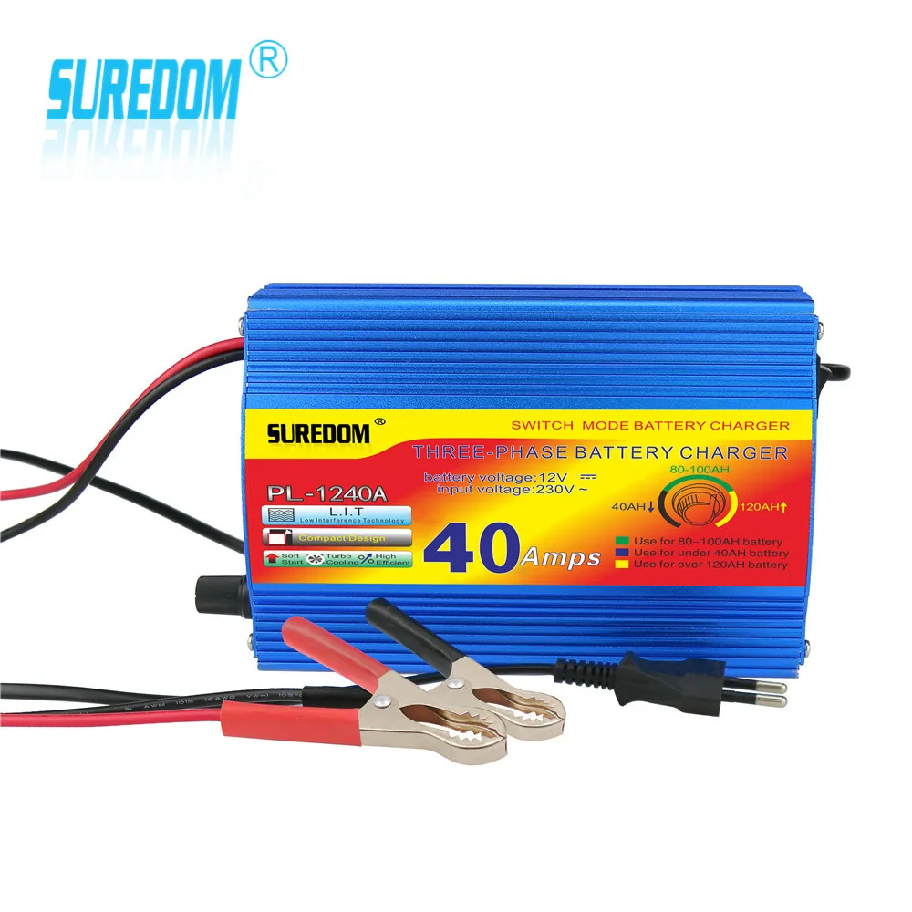 

40a 12v Full Automatic Electric Car Battery Charger Car Battery Intelligent Fast Power Charging
