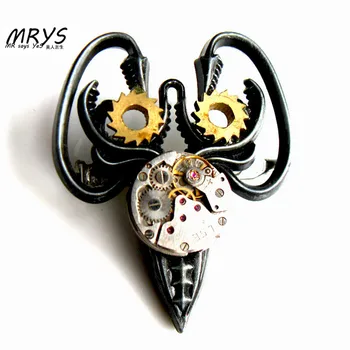 

Jewelry steampunk Gothic Skeletonwatch Movements Gears Brooch Pins Pendant Chain Men Women Girls Christmas 2018 New