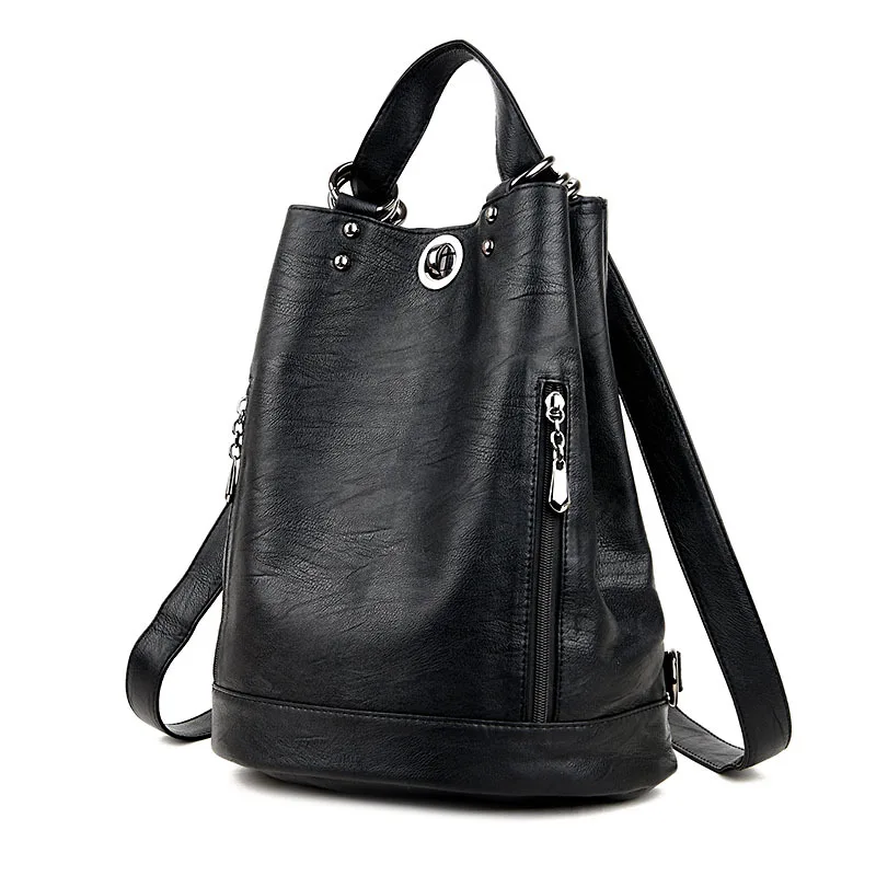  Women Backpacks Leather Female Travel Shoulder Bag High Quality Women Bag Fashion PU Leather Backpa - 32849709185