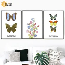 Color Butterfly Flower Minimalist Wall Art Canvas Painting Nordic Posters And Prints Wall Pictures For Living Room Home Decor