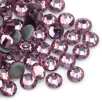 

QIAO Light Amethyst Hot fix /Iron On Technics SS6-SS30 ( 2mm - 6.5mm ) Flatback Crystal Glass Rhinestone DIY Accessories