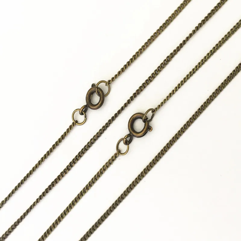 

4pcs/lot 18inch antique bronze necklace chain with lobster clasp pendant chain accessories chain pocket watch chain 1mmx2mm