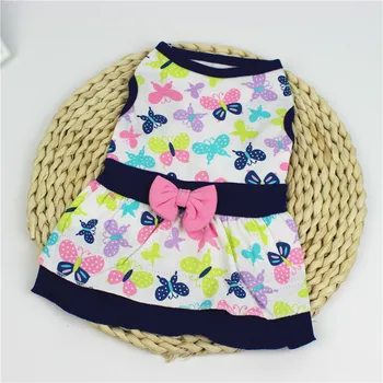 

Cute Floral Print Cotton Dog Dresses Clothes For Dog Winter Warm Pet Dog Clothes Soft Puppy Vest Chihuahua Costume For Small Dog