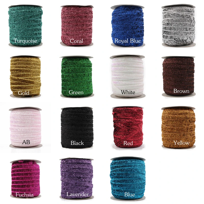 10Yards 3/8" 15Colors Shiny Glitter Elastic Ribbon FOE For Sewing Solid FOE Fold Over Elastics Trim Lace Band U Pick Color ribbon decoration ribbon supplies sewing ribbon lace trim ribbon
