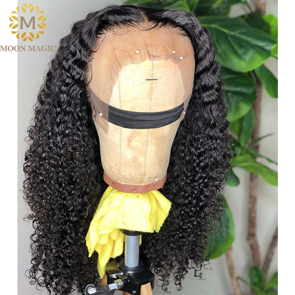 

Deep Wave Wig Natural Hairline Brazilian 180 Virgin Glueless Curly Lace Frontal Human Hair Wigs For Black Women Full End