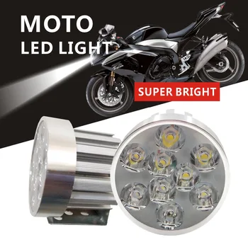 

2pices 9 Chips Motorcycle LED Headlight Mortar Waterproof AUto Driving Spot Head Lamp Fog Light farol Moto Accessories 12V 6000K