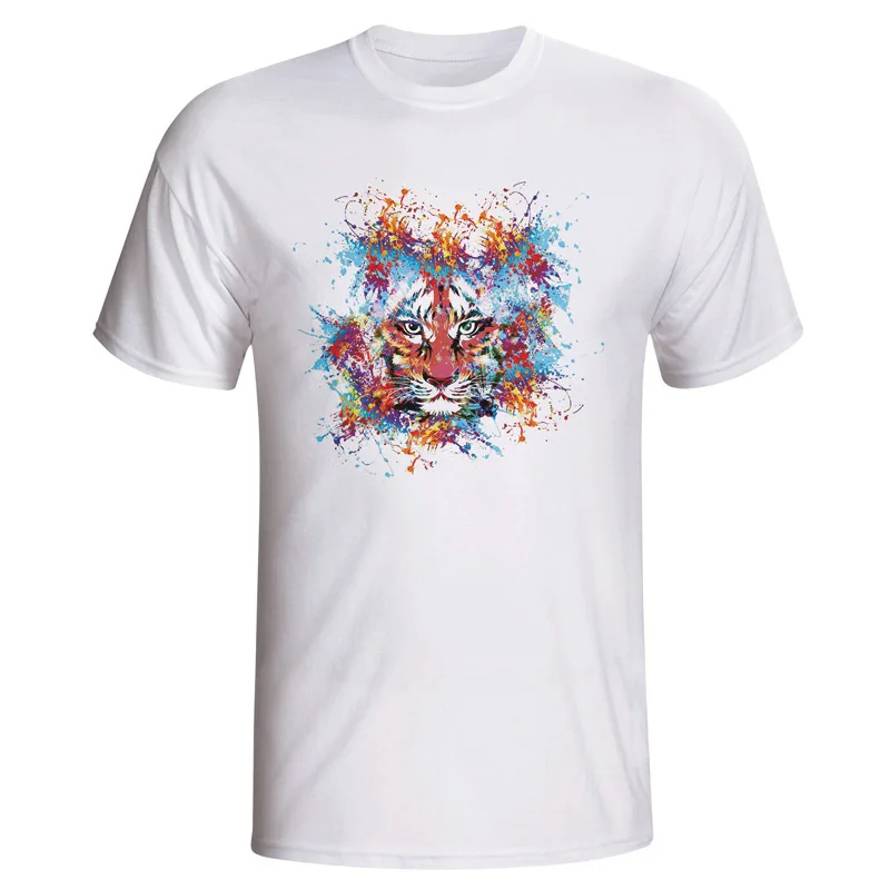 Новинка 2017 модная футболка с принтом акварельных животных и тигра футболки для