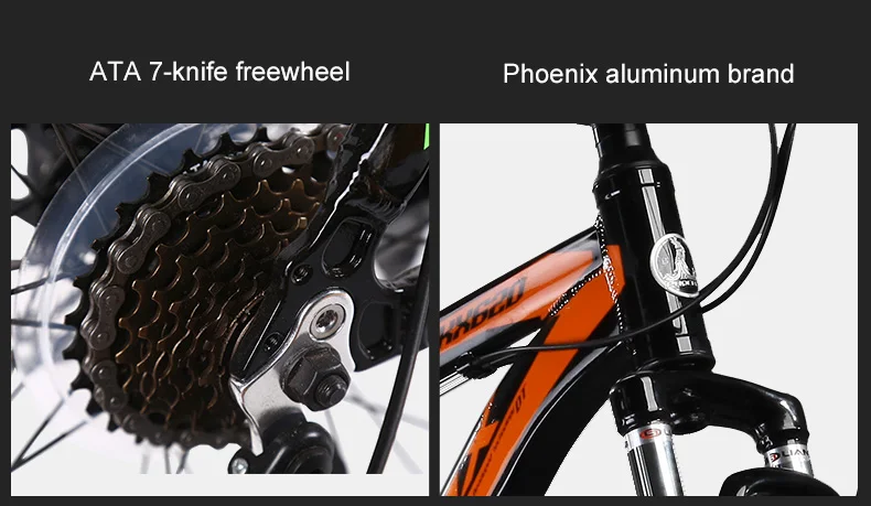Phoenix 26 INCH Bike 21 24 Speed Mountain Bicycle Aluminium Double Disc Brake MTB Bike Bisiklet Bicicleta Mountain Road Cycling