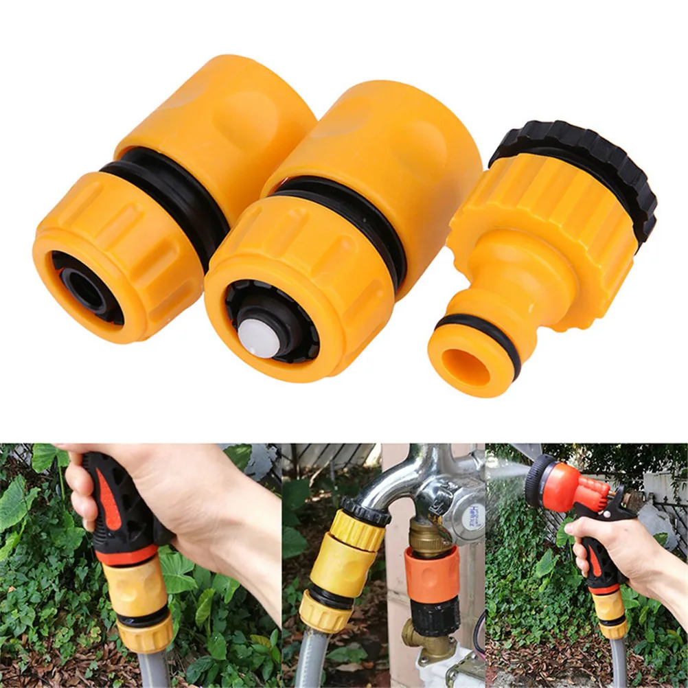 

3Pcs Fast Coupling Hose Fitting Irrigation Adapter With 1/2" water pipe Connector barbed Drip Tape Garden Tools