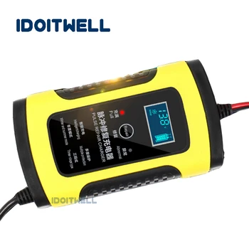 

12V 6A Lead acid Battery Charger temperature control compensation charger battery Pulse Repair motorcycle car battery charger