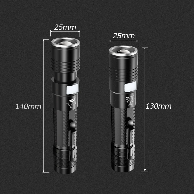 YAGE 337C XM-L Q5 3800LM Aluminum Waterproof Zoomable CREE LED Flashlight Torch Light for 18650 Rechargeable Battery USB 5-Modes YAGE 337C XM-L Q5 3800LM Aluminum Waterproof Zoomable CREE LED Flashlight Torch Light for 18650 Rechargeable Battery USB 5-Modes