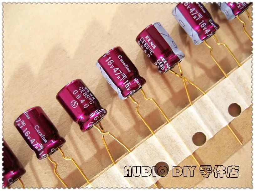 

ELNA gold-plated feet purple robe Cerafine 47uF/16V audio capacitor