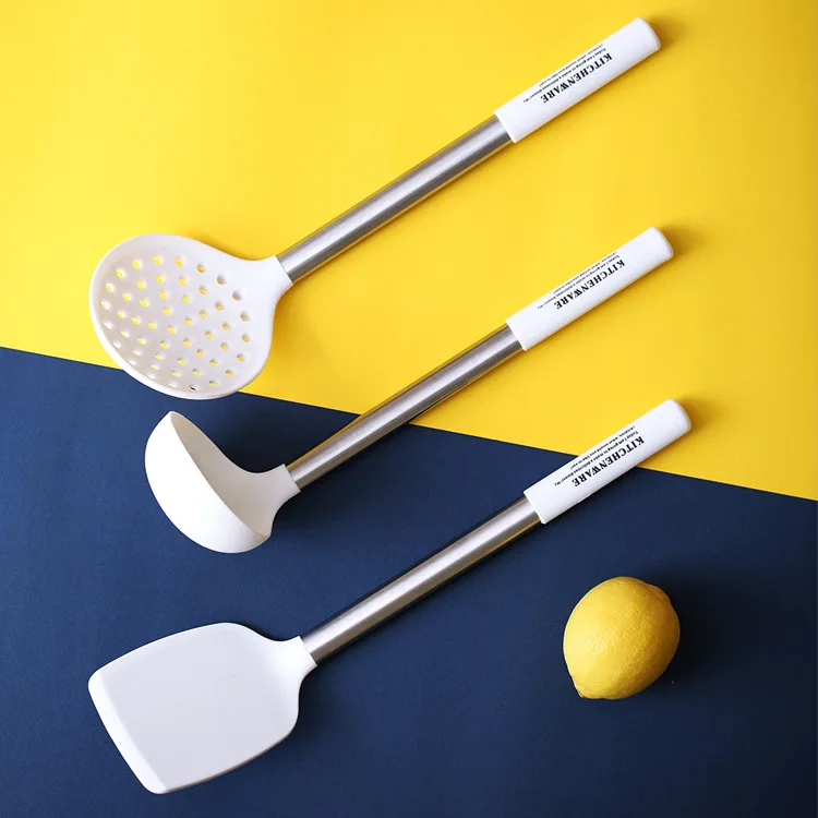 

3 pcs 2019 new arrival High temperature resistant silica shovel household scoop kitchen utensils Cooking Tool Sets
