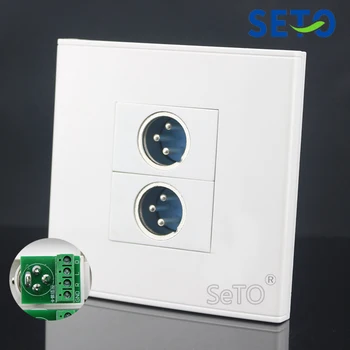 

SeTo 86 Type Double Ports XLR Connector Wall Plate Socket Keystone Faceplate
