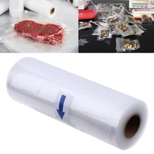 1 rolo de sacos de vácuo para alimentos, máquina de embalagem para manter frescor, plástico em relevo, estiramento e selo