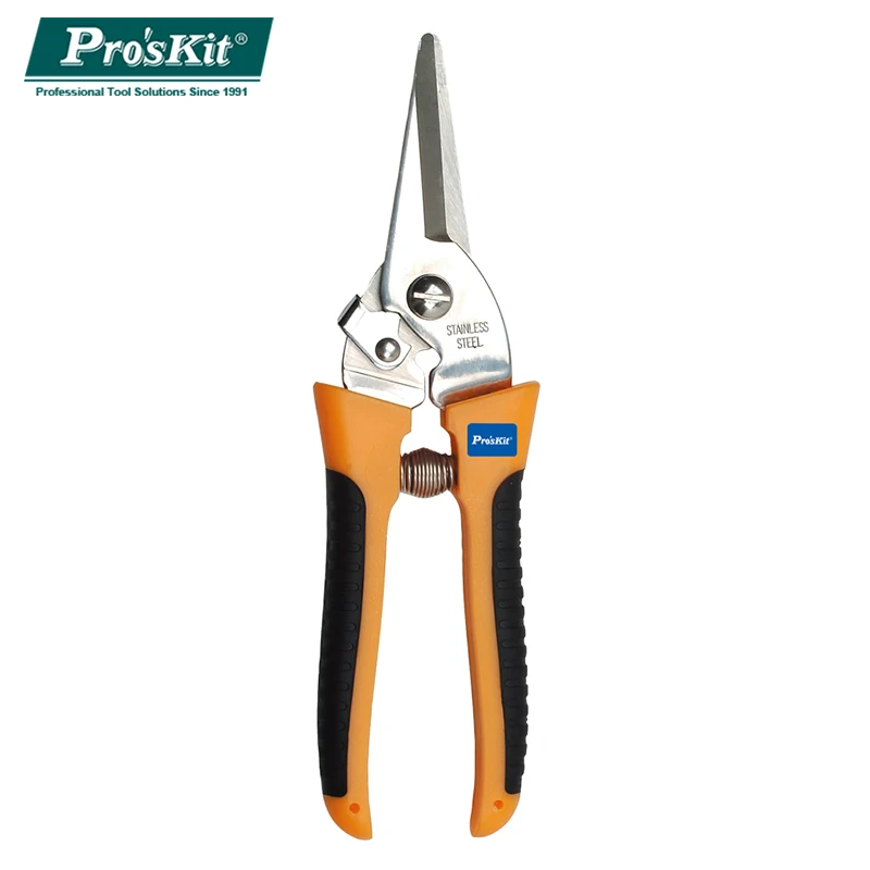 

Pro'skit 8PK-SR007 All Purpose Snip Stainless Steel Garden Pruning Shears Scissors Flower Fruit Tree Pruner cutter for Leather