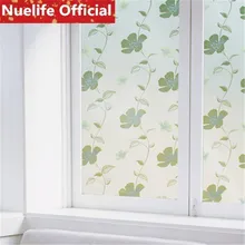 45x300 см зеленая Цветочная лоза узор пленка «замороженное стекло» ванная комната Гостиная Офис Кухня Солнцезащитная Непрозрачное стекло пленка