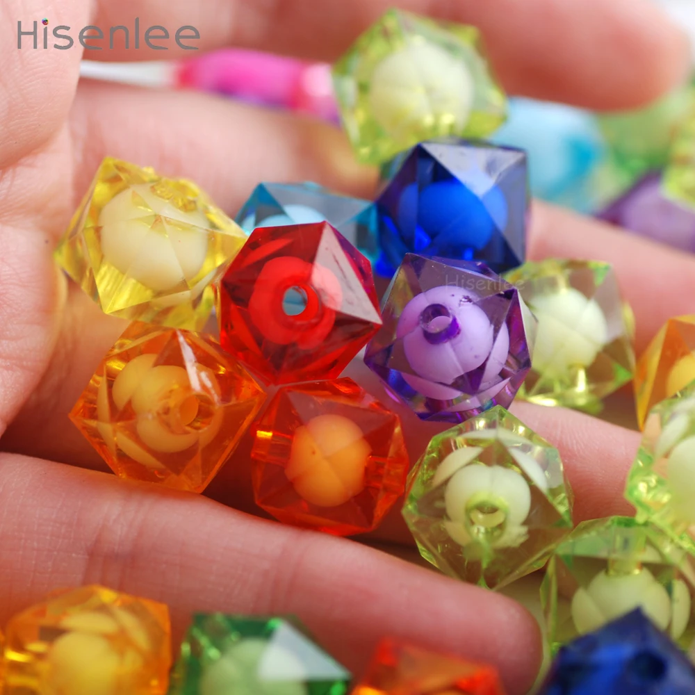 8MM-20MM perles octogonales acrylique transparent couleur mixte Septum perle bricolage jouet bracelet fabrication/cadeau