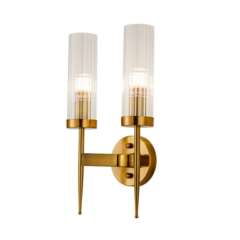Contemporary E14 Socket Wall Light Sconce Modern Wall Lamp Brass Metal Glass Led Wall Light for Home Bathroom Corrider Hotel Bedside Indoor Light (16)