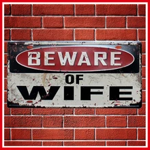 Остерегайтесь жена металлические пластины автомобиля Винтаж Home Decor Олово Войти бар \ Паб \ отель декоративный металлический знак Книги по искусству живопись металла доска