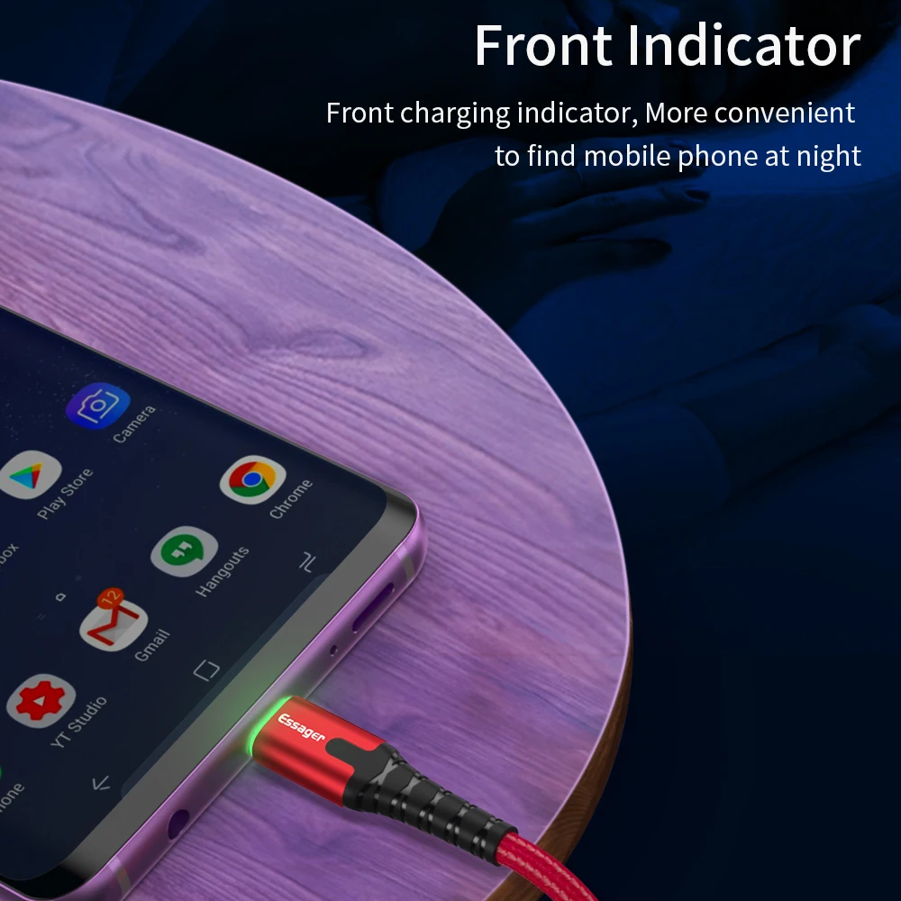 Essager LED Micro USB Cable 3m 2.4A Fast Charging For Samsung QC2.0 Cable USB Micro USB Microusb For Xiaomi Android Phone cord