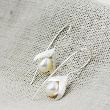 

Real Silver 925 Jewelry Flower Pearl Earrings For Women Wholesale Lots Bulk Jewelry Joyas De Plata 925