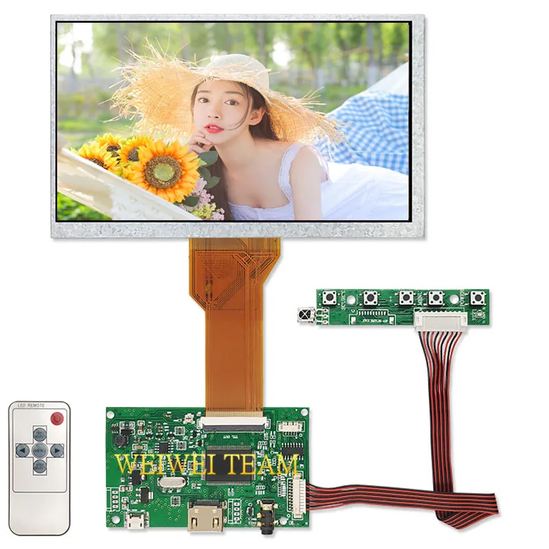 

7 inch tft tn lcd module display AT070TN94 monitor screen 50 pin 800x480 fpc universal HDMI controller board