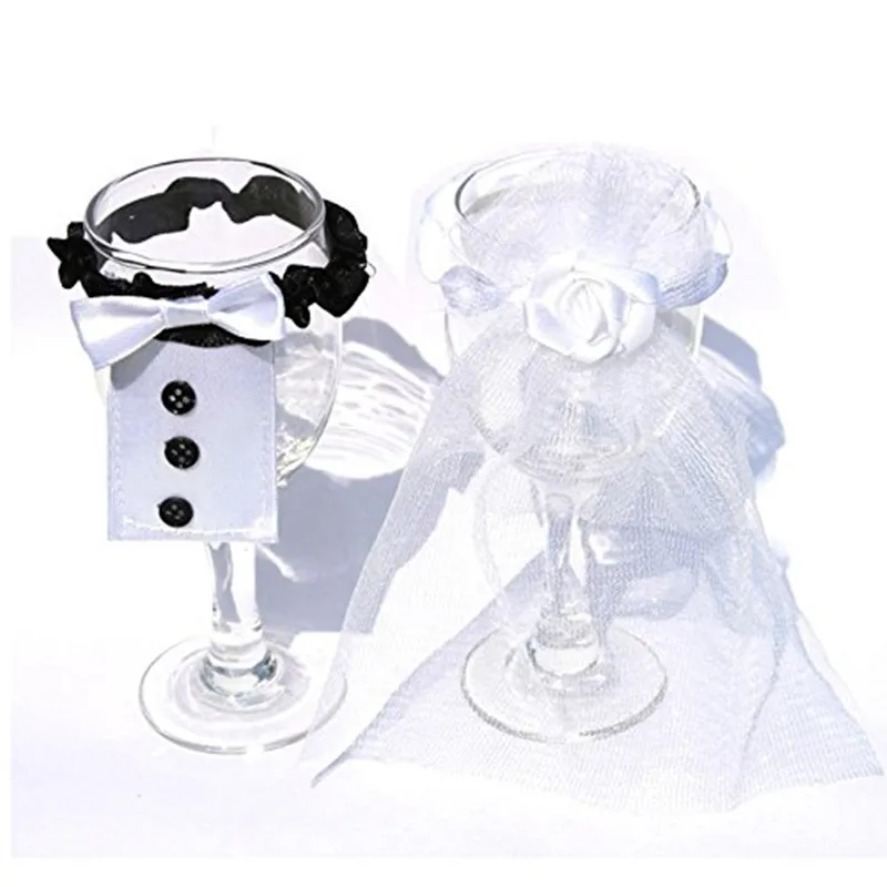 2Pcs/set Bride &amp Groom Decoration mariage Bridal Party Toasting Wine Glasses Beautiful Wedding 5BB5602 | Дом и сад