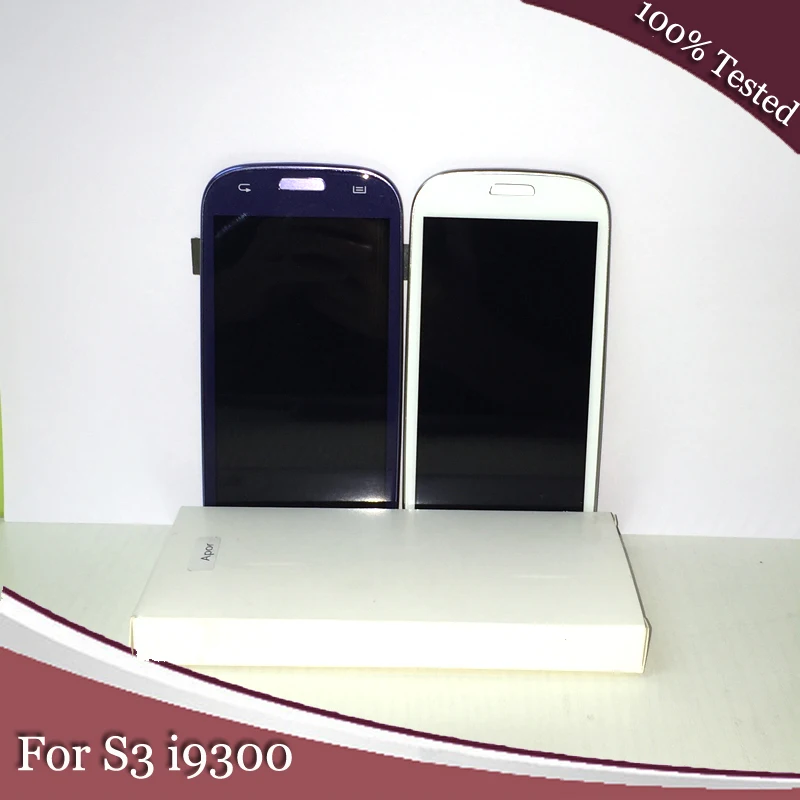 ЖК-дисплей i9300 совместимый с Samsung Galaxy S3 сенсорный экран дигитайзер кнопкой