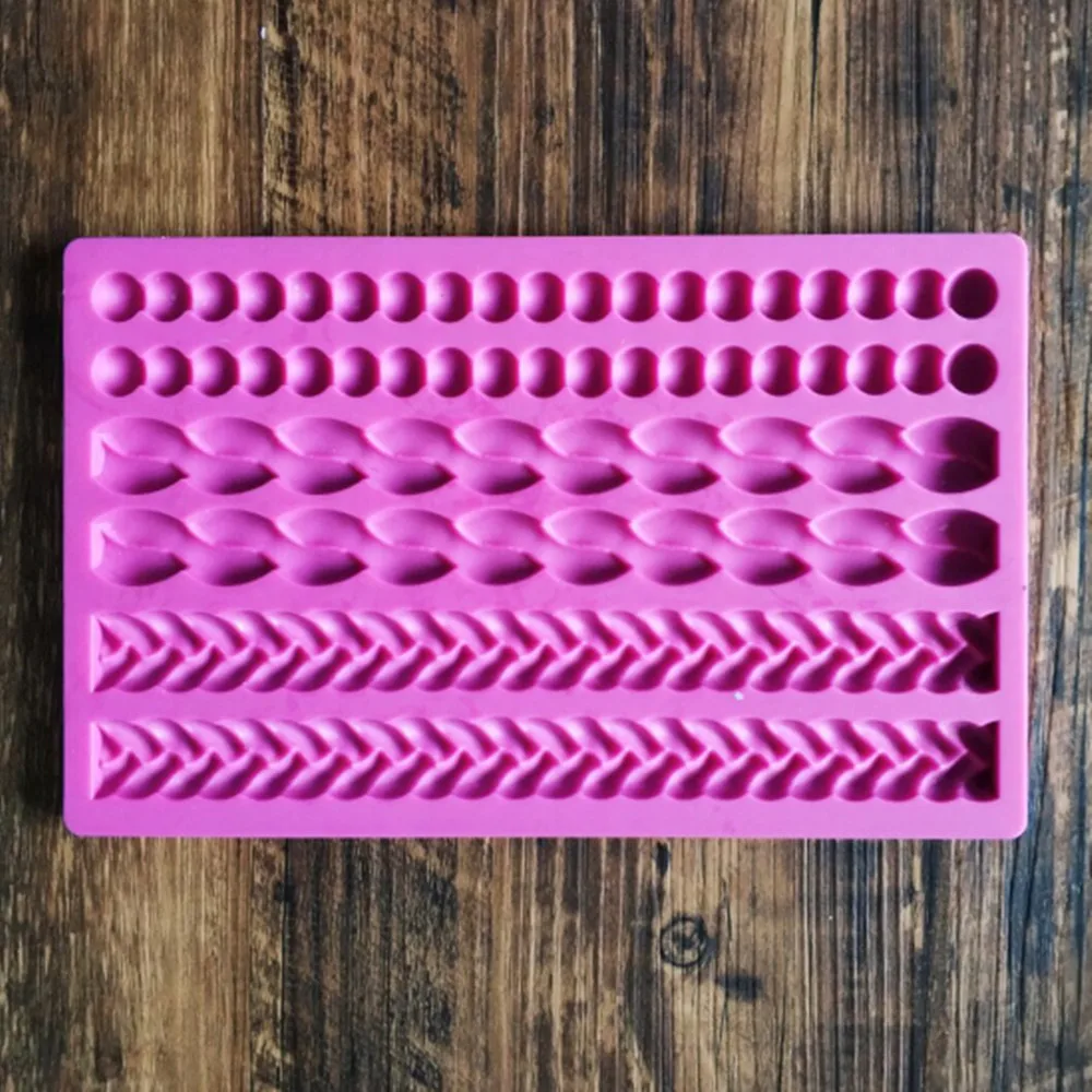 

Mom&Pea GX241 Pearl Braid Shaped Silicone Mold Cake Decoration Fondant Cake 3D Mold Food Grade