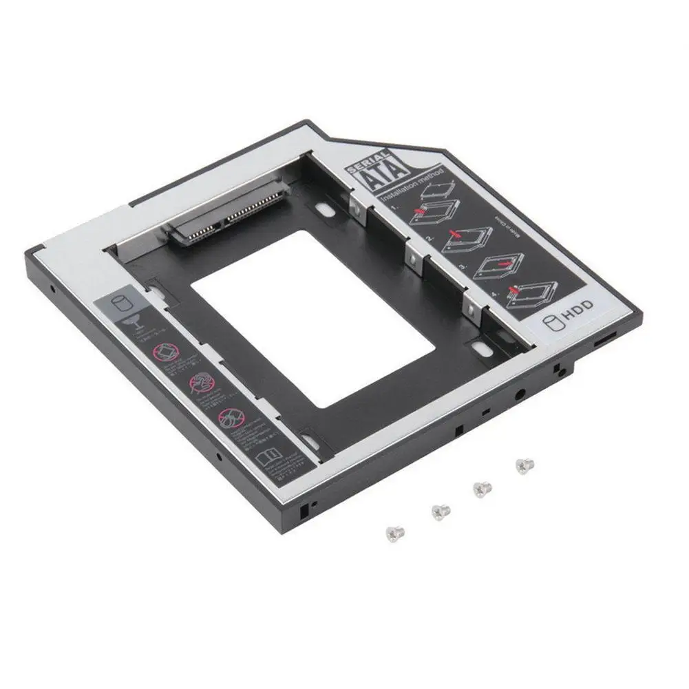  New 2pcs/lot Plastic Optibay 2nd Second hdd Caddy 9.5mm SATA 3.0 For 2.5'' SSD DVD CD-ROM Enclosure