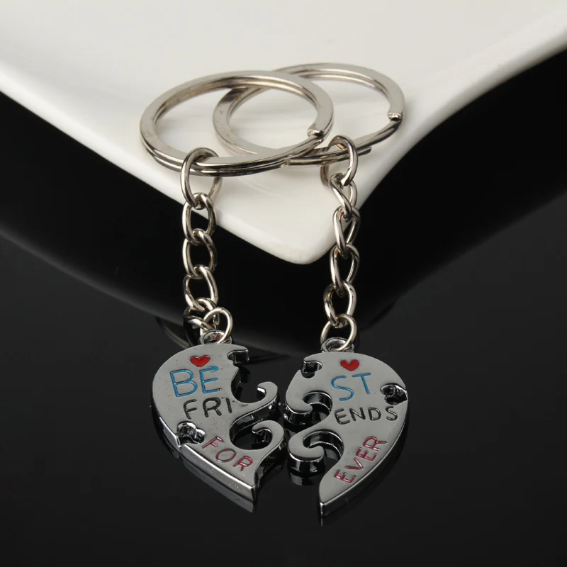 2Pcs Fashion Jewelry Broken Heart Keychain Keyring For Lover's Charm