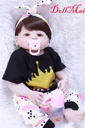 Dollmai Bebe девочка возрождается 22 "55 см полный силиконовые возрождается куклы для ребенка подарок игрушки куклы Boneca реборн силиконовая COMPLETA